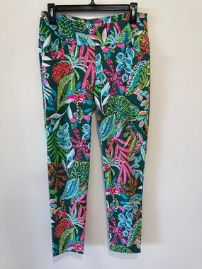 New Lilly Pulitzer Luxletic Corso Golf Pants Print Leggings — Sunshine Jungle- 6